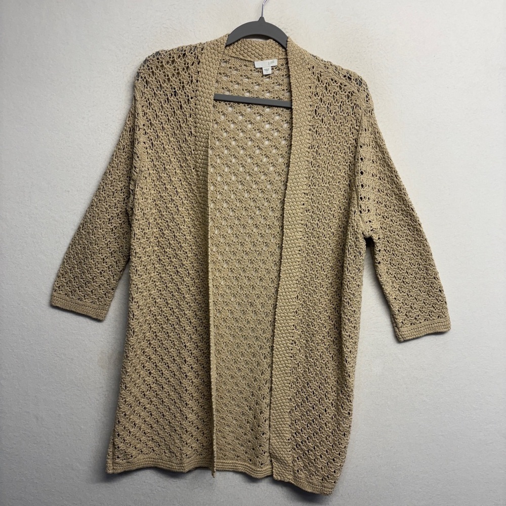 J Jill‎ Knit Cotton Short Sleeve Open Cardigan Sweater Tunic S